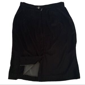 Talbots Black Velvet A-Line Skirt Back Slit Women’s Small Like New Soft Dressy